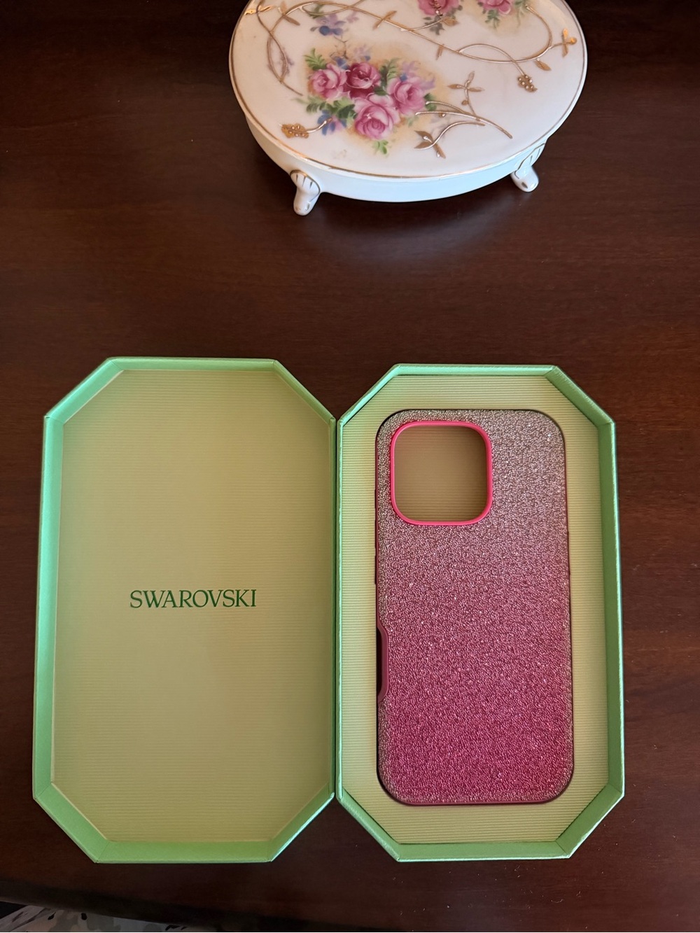Swarovski Pink to Silver Ombre Crystal iPhone Case EUC iPhone 16 Pro